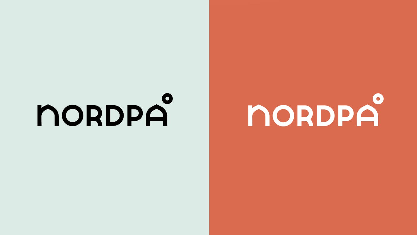 Nordpå logo is red