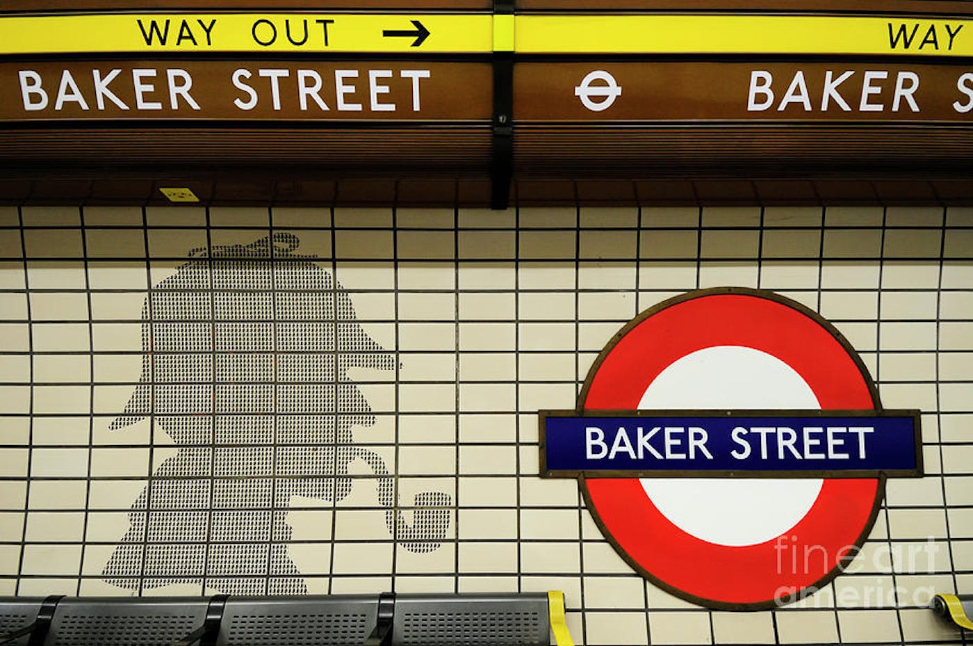 Sherlock holmes tiles at baker street tube station alistair laming